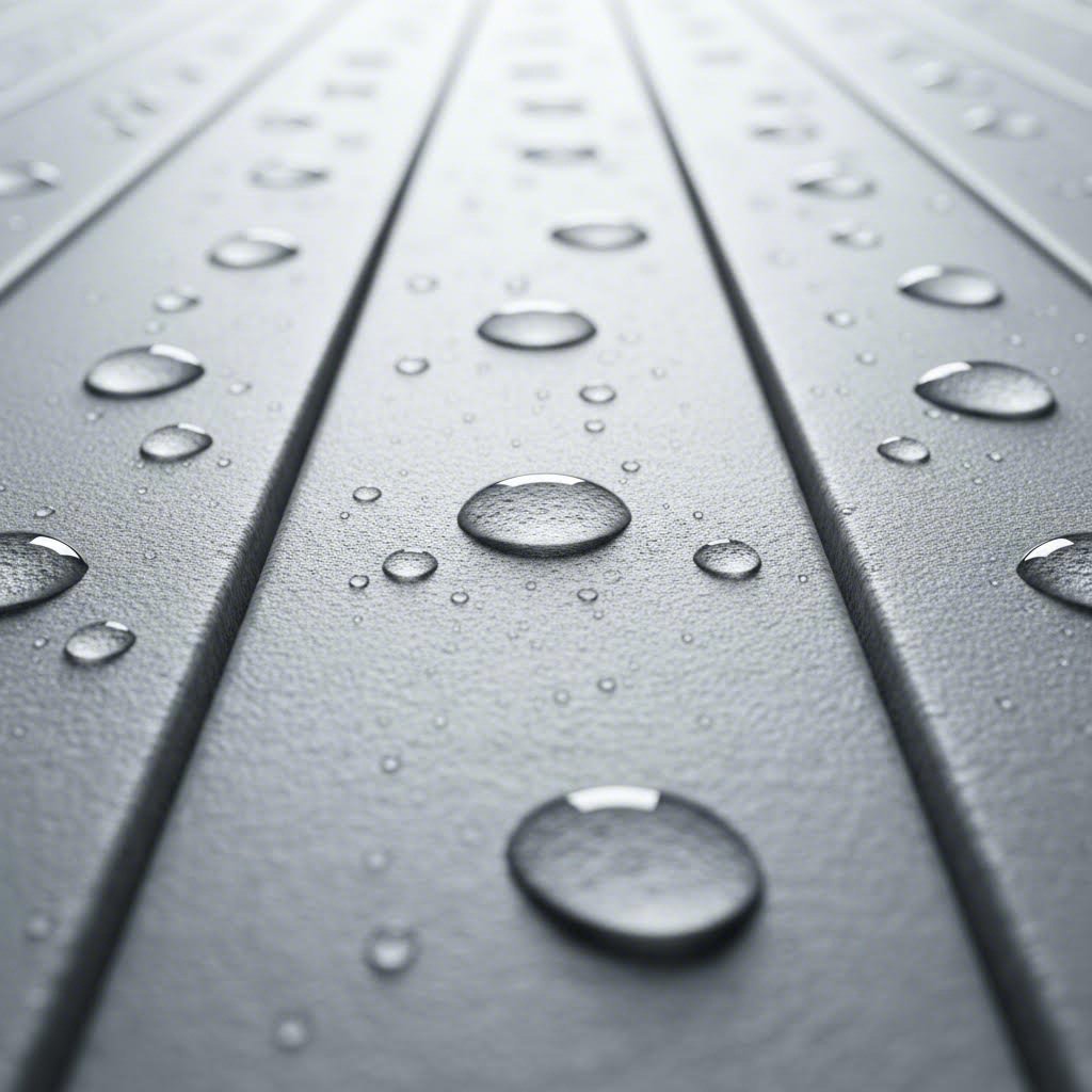 close up of waterproof grout lines on modern shower tiles