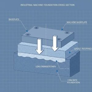 Cross Section Of Machinery Foundation Showing Proper Grout Placement 300x300