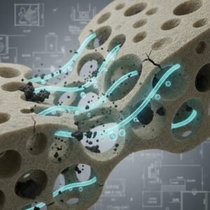 Microscopic View Illustrating How Porous Materials Absorb Liquids And Trap Contaminants Beneath The Surface 300x300