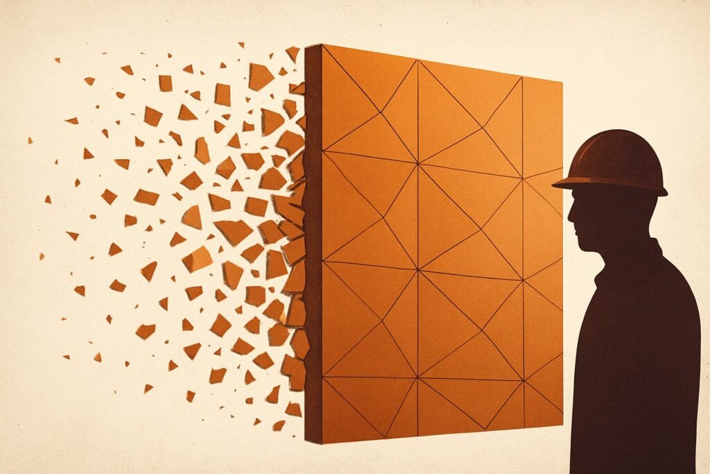 visual metaphor demonstrating the transition from structural vulnerability to engineered stability